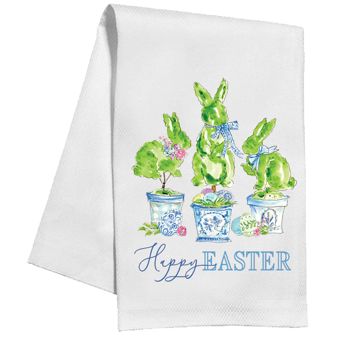 Easter Bunny Topiaries in Blue Pots