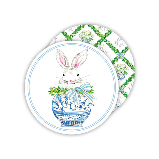 Chinoiserie Bunny Paper Coasters