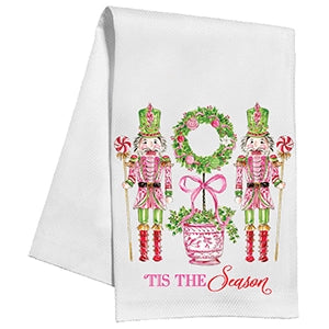 'Tis the Season Pink Peppermint Nutcracker Kitchen Towel