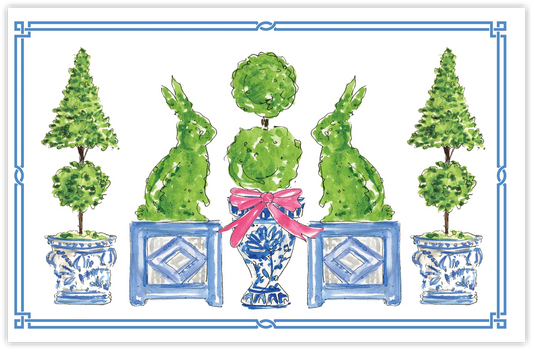 Boxwood Topiary Bunnies Placemat