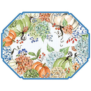 Hydrangea Pumpkin Paper Placemat