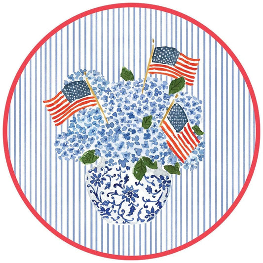 Flags and Hydrangeas Paper Placemats