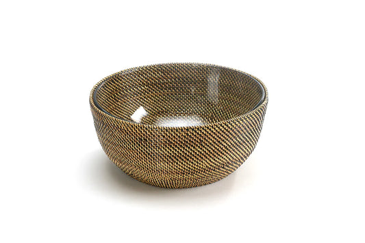 11" Basket Weave Bowl w/ Glass Insert