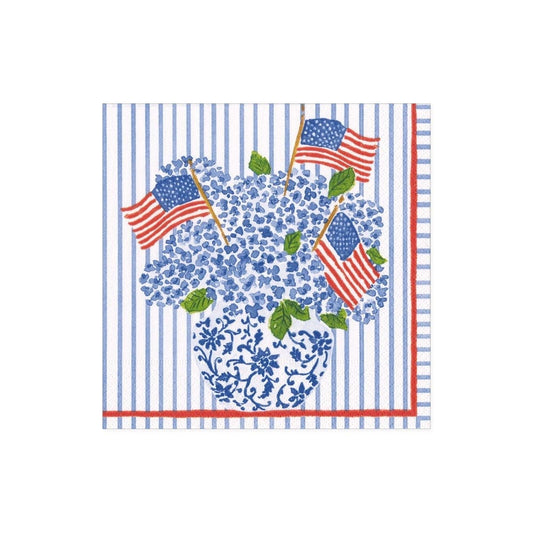Flags and Hydrangeas Luncheon Napkins