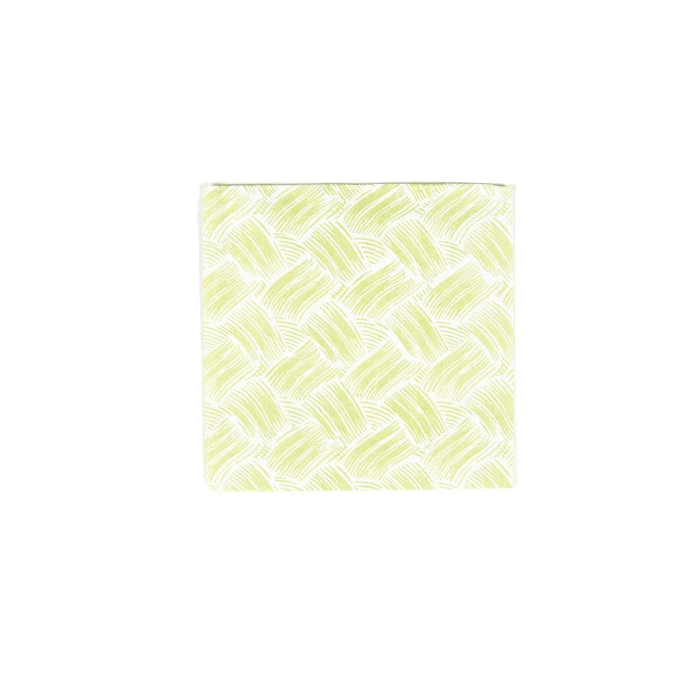 Basketry Moss Green Cocktail Napkins with Gift Box