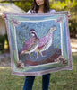 Slate Quail Pair - Double-Sided Silk Scarf