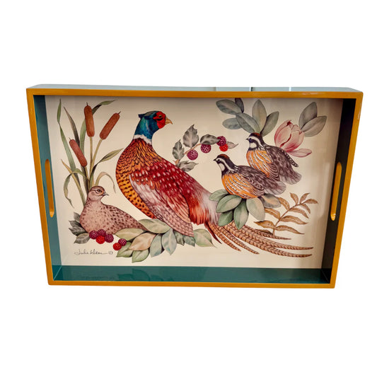 Pheasant & Quail Lacquered Tray