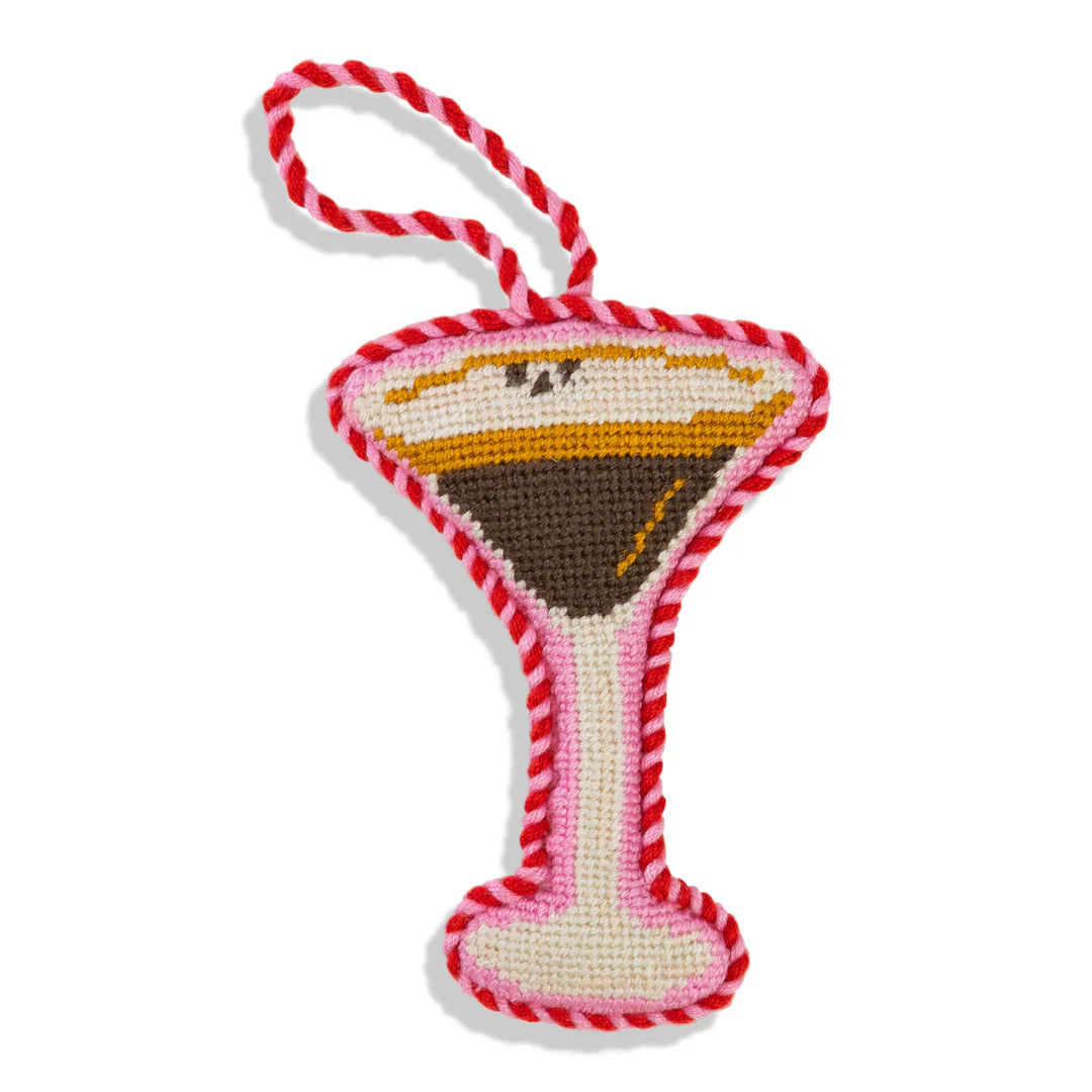 Espresso Martini Needlepoint Ornament