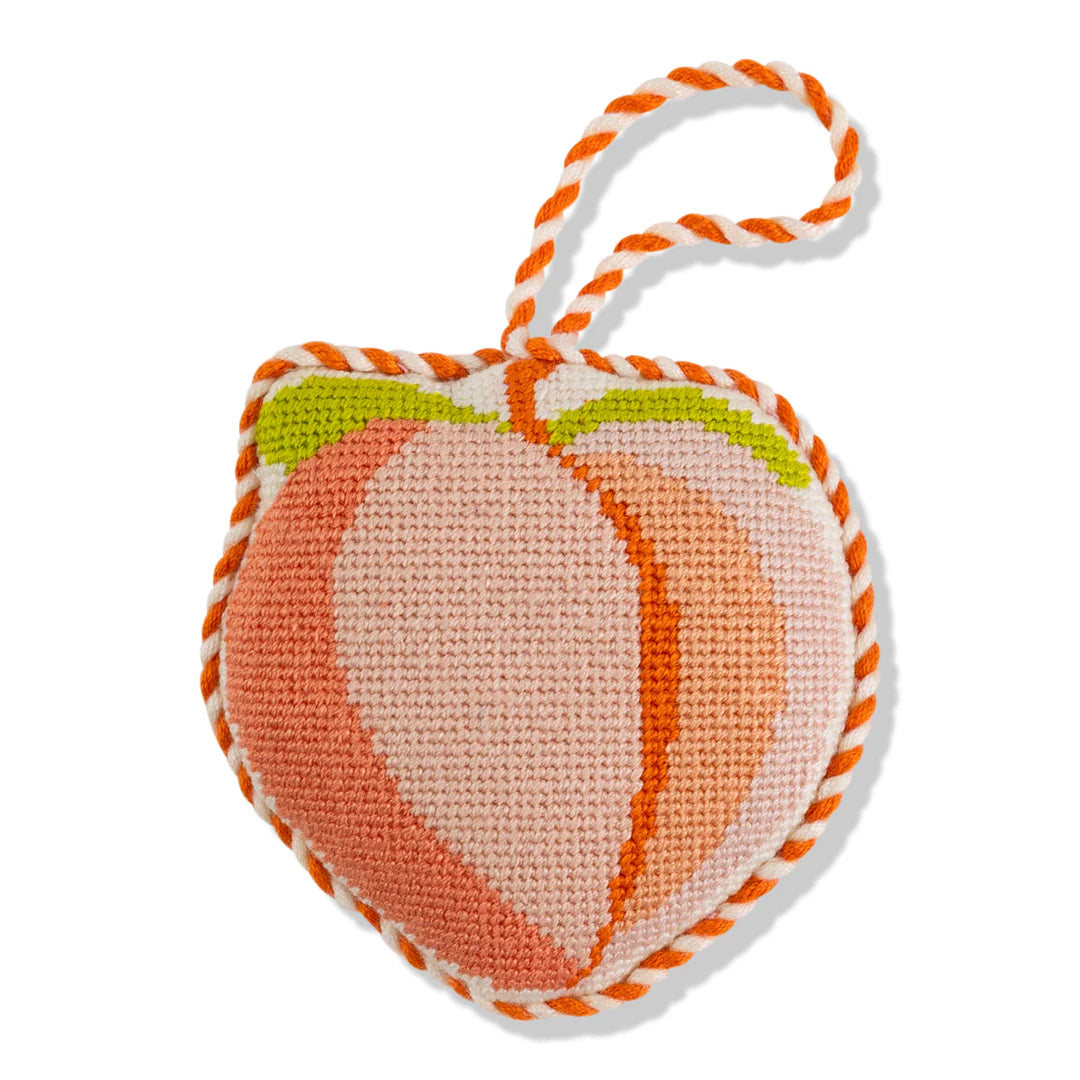 Peach Needlepoint Ornament