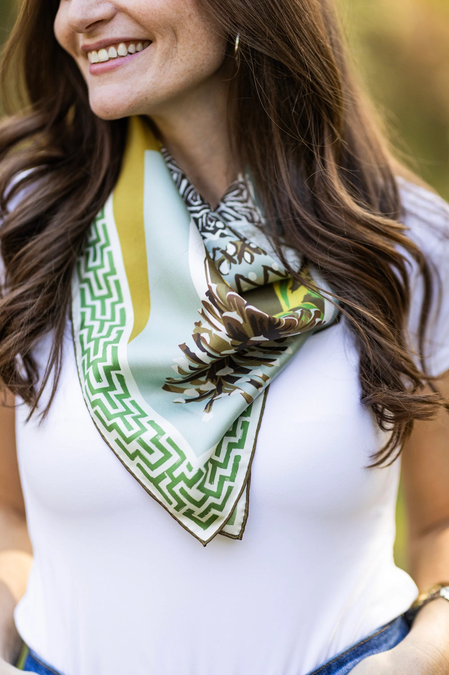 Gold Quail Pair - Double-Sided Silk Scarf