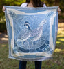 Blue Quail Pair Scarf