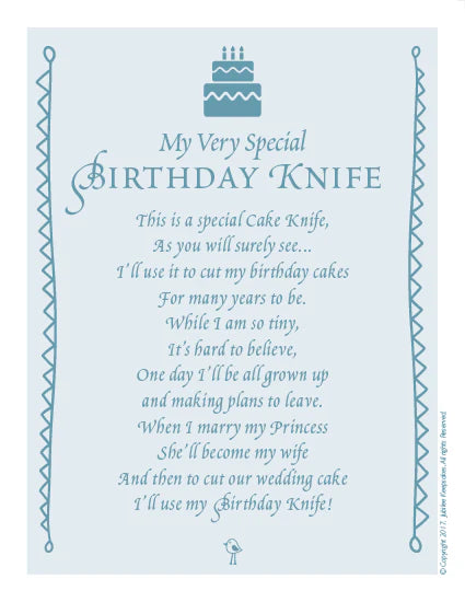 Birthday Keepsakes Cake Knife