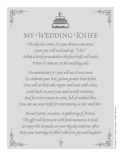 Wedding Keepsakes Cake Knife