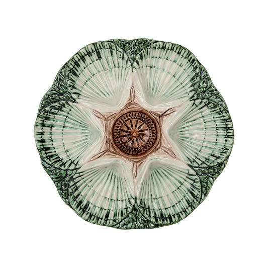 Green and Brown Oyster Plate