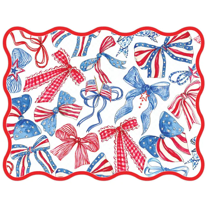 Handpainted Patriotic Bows Posh Die-Cut Placemat