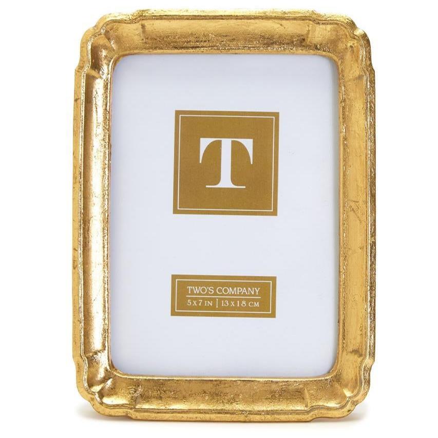 Gold Leaf Scallop Edge Photo Frame 5x7