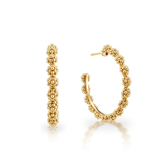 Gold Berry Icon Medium Hoop Earrings