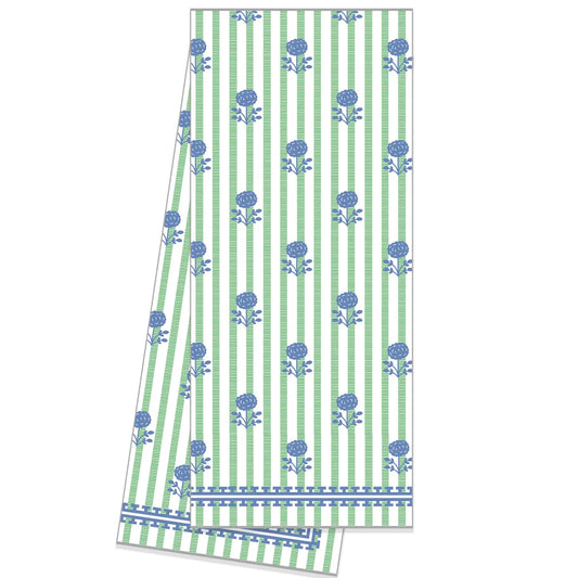 Floral Stripe Tea Towel