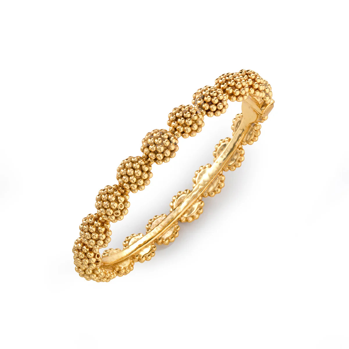 Eternity Hinged Bangle - Gold