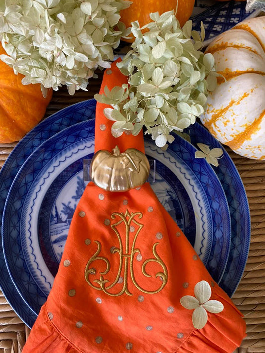 Pumpkin Napkin Rings s/4