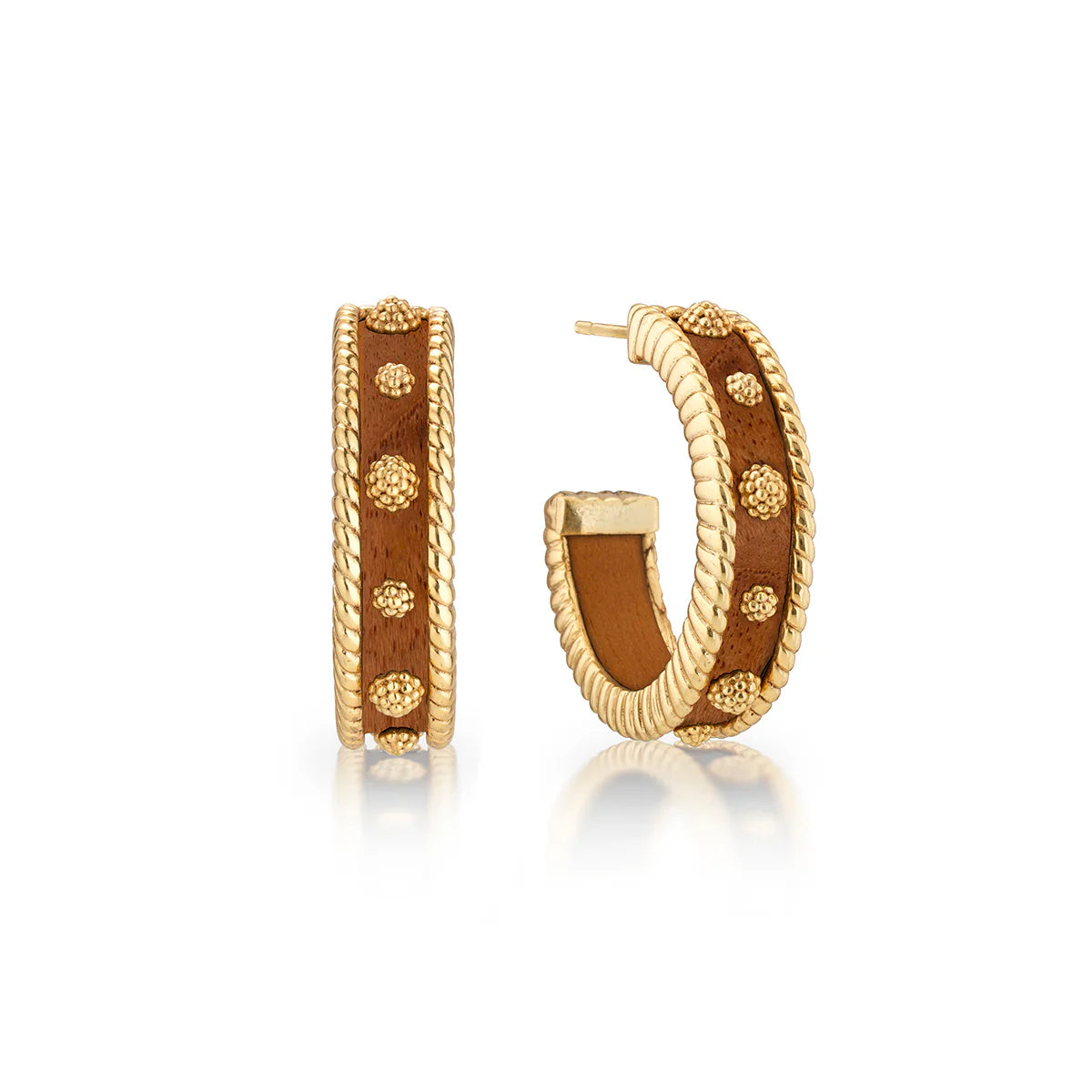 Teak Medium Hoop Earrings