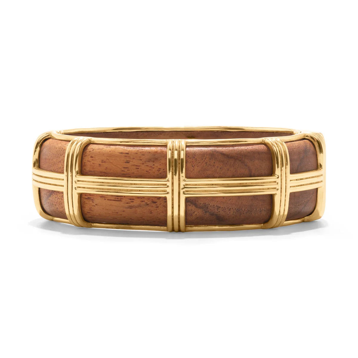 Gaia Hinged Bangle - Teak