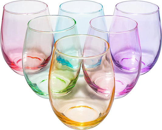 Stemless Colored Wine Glass