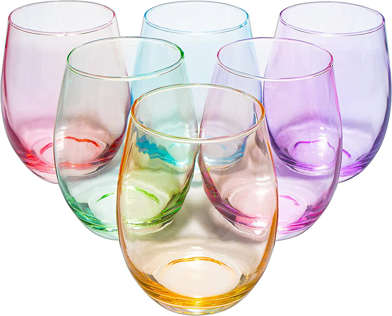 Stemless Colored Wine Glass