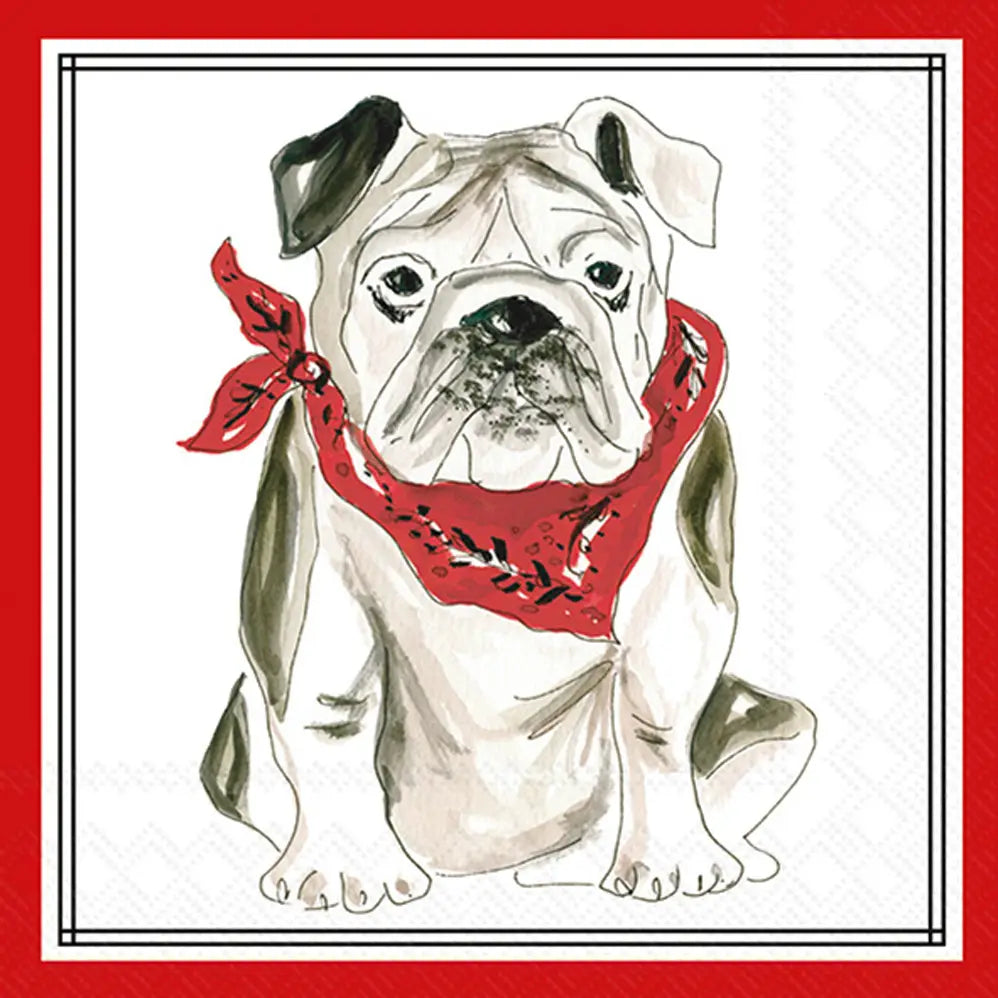 Red Bulldog Cocktail Napkins