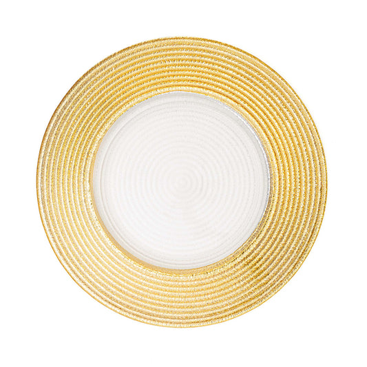 Concentric Circle Glass Charger Plate