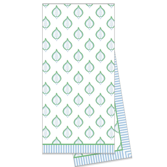Blue + Green Paisley Tea Towel