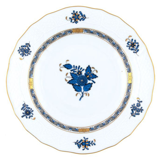 Chinese Bouquet Black Sapphire Dessert Plate