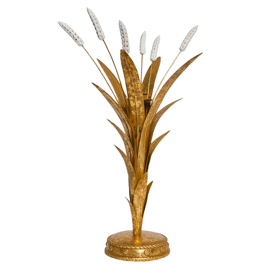Forest Walk Wheat 17" Candlestick - Gold