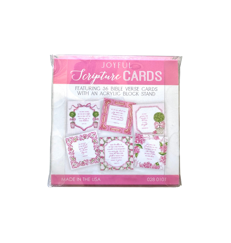 Joy Pink Floral Scripture Cards