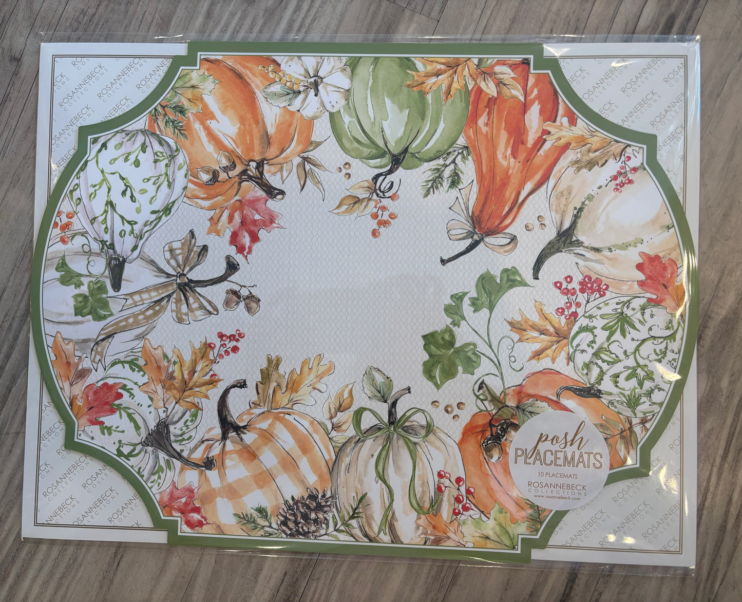 Green Chinoserie and pumpkin Placemat