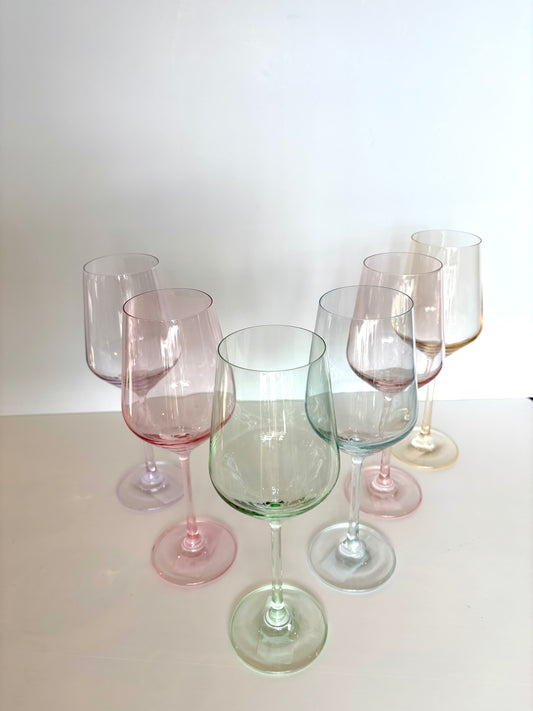 Pastel Colored Wine Glass