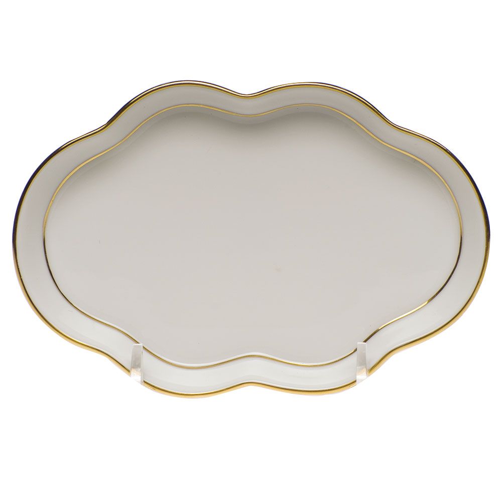 Golden Edge Small Scalloped Tray