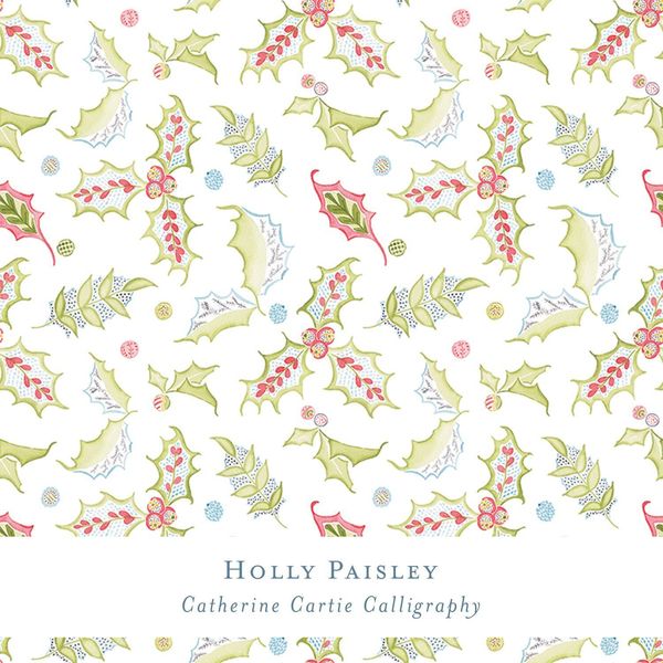 Holly Paisley Gift Wrap