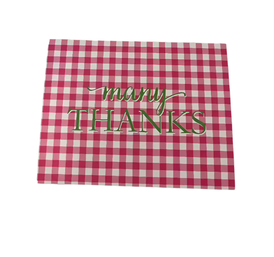 Pink Gingham "Many Thanks"
