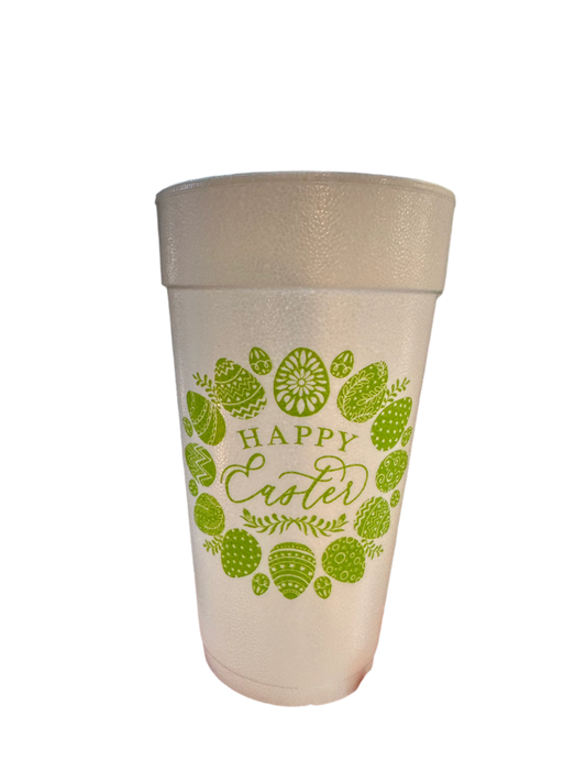 Happy Easter Egg Wreath Styrofoam Cups