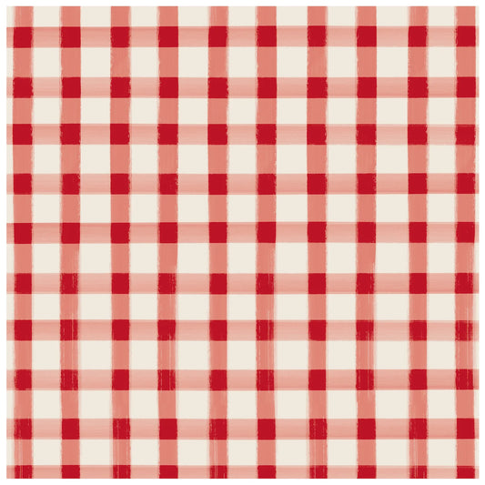 Red Check Cocktail Napkins