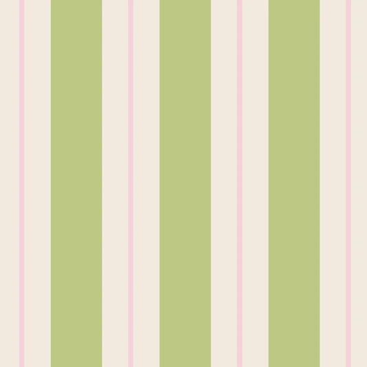 Green & Pink Awning Stripe Cocktail Napkin