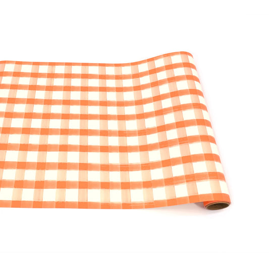 Orange Painted Check Runner 20"x25'