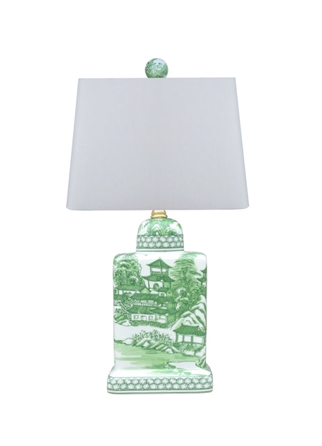 Green Chinoiserie Lamp
