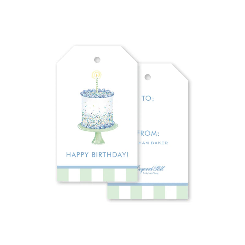 Funfetti Blue Cake Gift Tags
