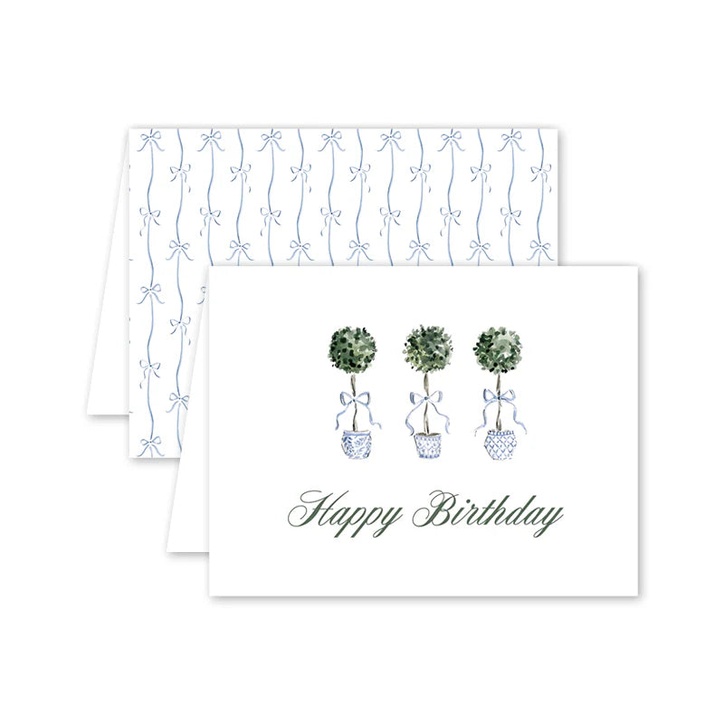 Grandmillennial Topiaries Birthday Card