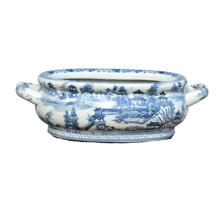 Large Blue&White Planter