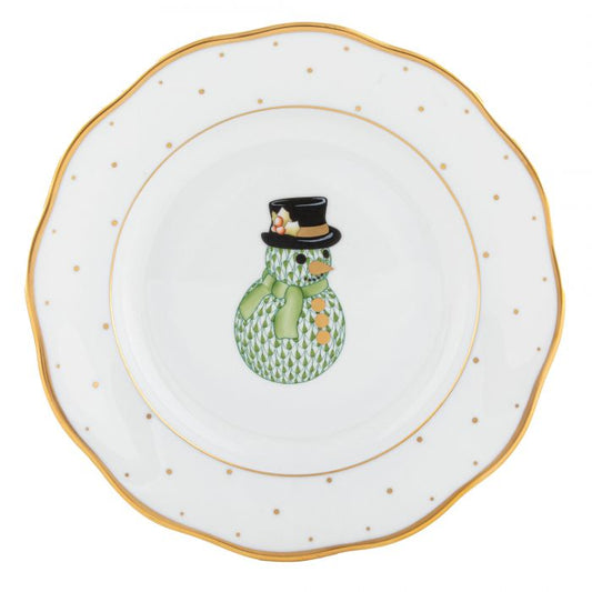 Christmas Snowman Dessert Plate