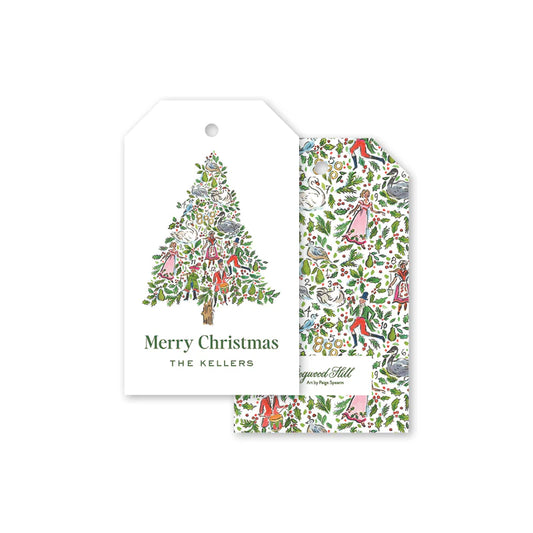 Twelve Days Greenery Tree Gift Tags