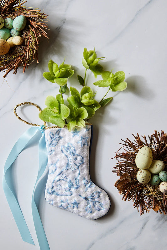Blue Cottontail Bunny Stocking